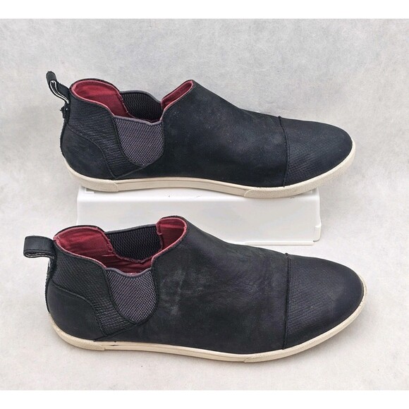 OluKai Waipahe Shoes Womens Size 8 Black Leather Slip On Casual Classic Booties - Picture 7 of 11